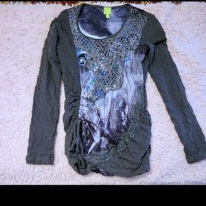 NWOT ADAM JACOBS TOP GRAY SIZE S